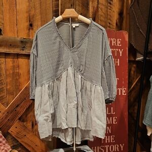 184 Oli & Hali Sage Green V-Neck Layered Blouse